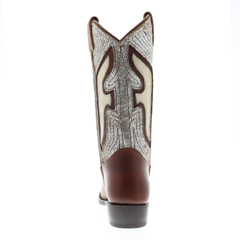 Frye Billy Underlay Pull On Exotic Leather Womens Brown Cowboy Western Boots