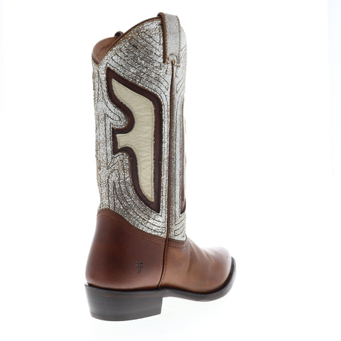 Frye Billy Underlay Pull On Exotic Leather Womens Brown Cowboy Western Boots