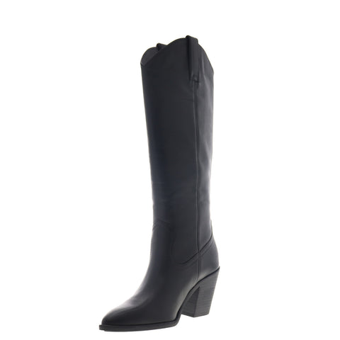 Frye Faye Pull On 70463 Womens Black Leather Knee High Boots