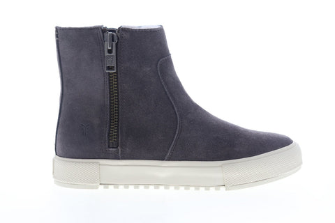 Frye Gia Lug Shearling Double Zip 70469 Womens Gray High Top Sneakers Shoes