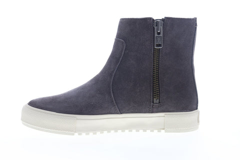Frye Gia Lug Shearling Double Zip 70469 Womens Gray High Top Sneakers Shoes