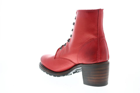 Frye Sabrina 6G Lace Up 70515 Womens Red Leather Lace Up Casual Dress Boots