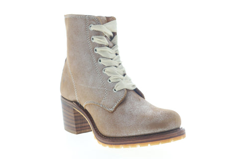 Frye Sabrina 6G Lace Up 70516 Womens Brown Leather Lace Up Bootie Boots Shoes