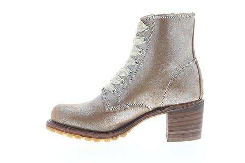 Frye Sabrina 6G Lace Up 70516 Womens Brown Leather Lace Up Bootie Boots Shoes