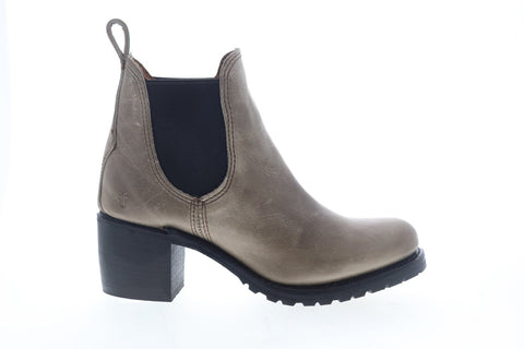 Frye Sabrina Chelsea 70517 Womens Gray Leather Slip On Chelsea Boots Shoes