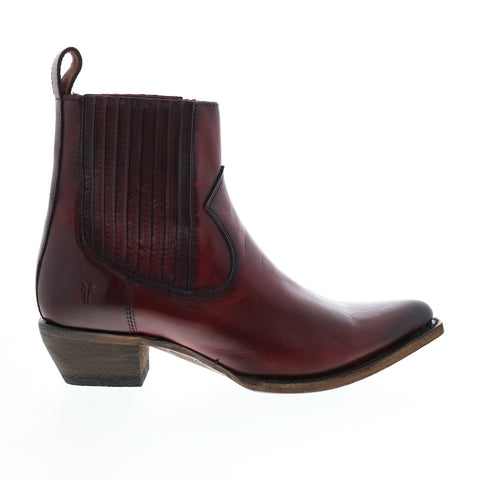 Frye Sacha Chelsea 70521 Womens Red Leather Slip On Ankle & Booties Boots