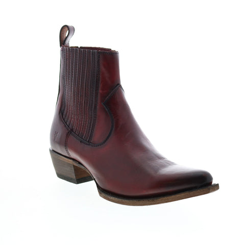 Frye Sacha Chelsea 70521 Womens Red Leather Slip On Ankle & Booties Boots