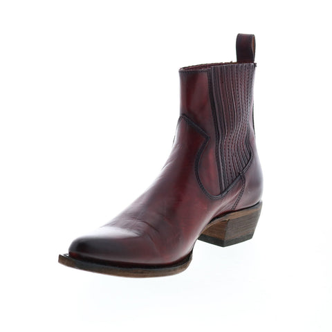 Frye Sacha Chelsea 70521 Womens Red Leather Slip On Ankle & Booties Boots