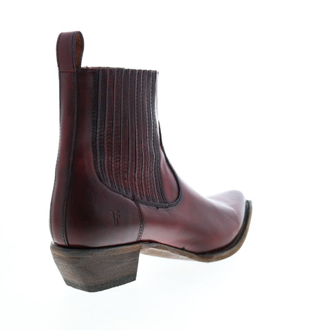 Frye Sacha Chelsea 70521 Womens Red Leather Slip On Ankle & Booties Boots