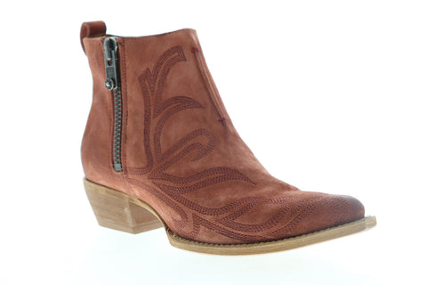 Frye Sacha Primrose Shortie 70575 Womens Brown Suede Zipper Booties Boots