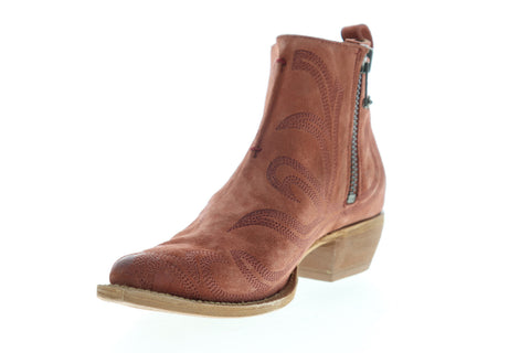 Frye Sacha Primrose Shortie 70575 Womens Brown Suede Zipper Booties Boots