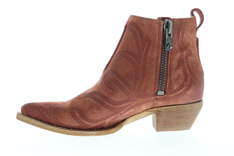 Frye Sacha Primrose Shortie 70575 Womens Brown Suede Zipper Booties Boots
