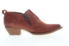 Frye Sacha Primrose Shootie 70576 Womens Red Suede Boots Zipper Bootie Shoes