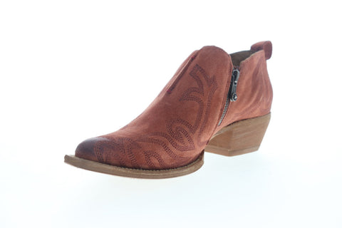 Frye Sacha Primrose Shootie 70576 Womens Red Suede Boots Zipper Bootie Shoes