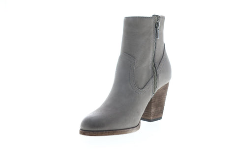 Frye Essa Bootie 70579 Womens Gray Leather Zipper Bootie Boots Shoes