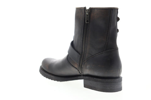 Frye Veronica Belted Short 70580 Womens Black Leather Short Boots Shoes