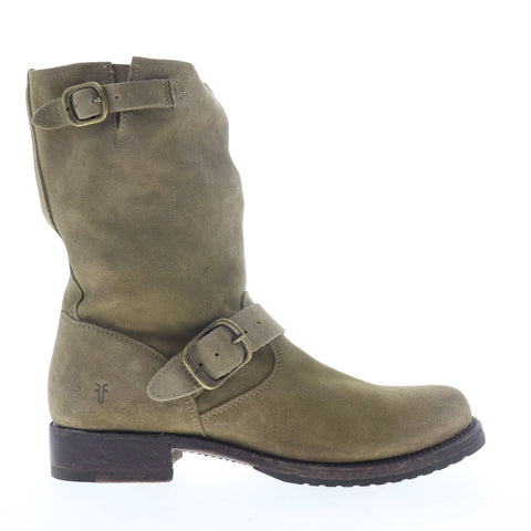 Frye Veronica Short 70590 Womens Green Suede Hook & Loop Engineer Boots