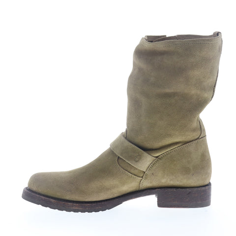 Frye Veronica Short 70590 Womens Green Suede Hook & Loop Engineer Boots