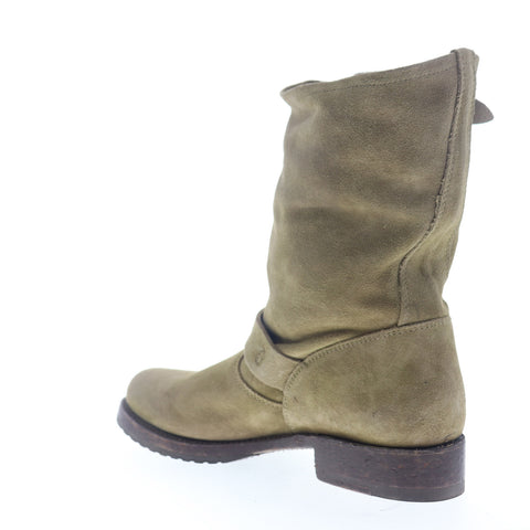 Frye Veronica Short 70590 Womens Green Suede Hook & Loop Engineer Boots