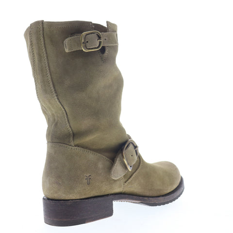 Frye Veronica Short 70590 Womens Green Suede Hook & Loop Engineer Boots
