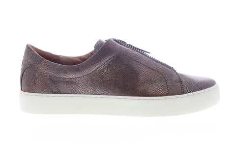 Frye Lena Zip Low 70669 Womens Brown Leather Zipper Low Top Sneakers Shoes