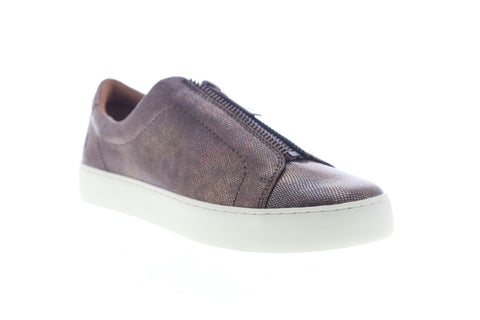 Frye Lena Zip Low 70669 Womens Brown Leather Zipper Low Top Sneakers Shoes