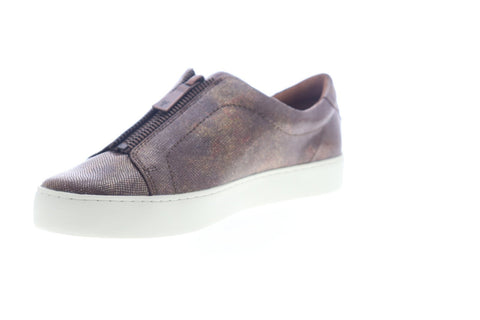Frye Lena Zip Low 70669 Womens Brown Leather Zipper Low Top Sneakers Shoes