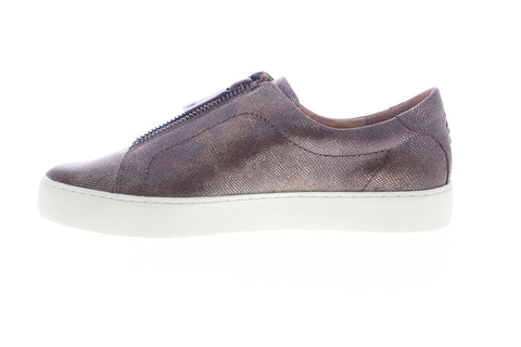 Frye Lena Zip Low 70669 Womens Brown Leather Zipper Low Top Sneakers Shoes