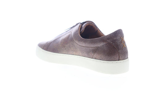 Frye Lena Zip Low 70669 Womens Brown Leather Zipper Low Top Sneakers Shoes