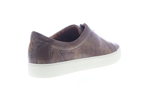 Frye Lena Zip Low 70669 Womens Brown Leather Zipper Low Top Sneakers Shoes