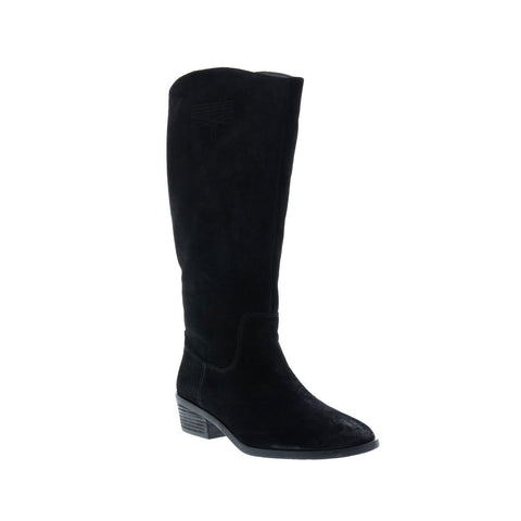 Frye Caden Stitch Tall 70688 Womens Black Suede Slip On Tall Boots Shoes