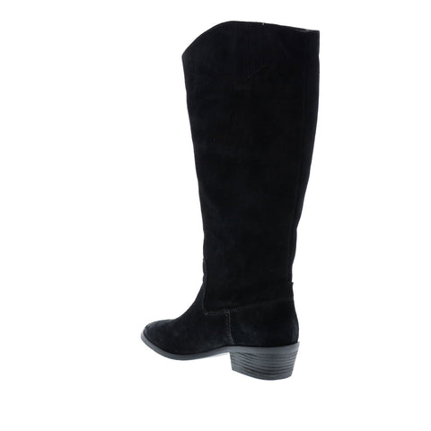 Frye Caden Stitch Tall 70688 Womens Black Suede Slip On Tall Boots Shoes