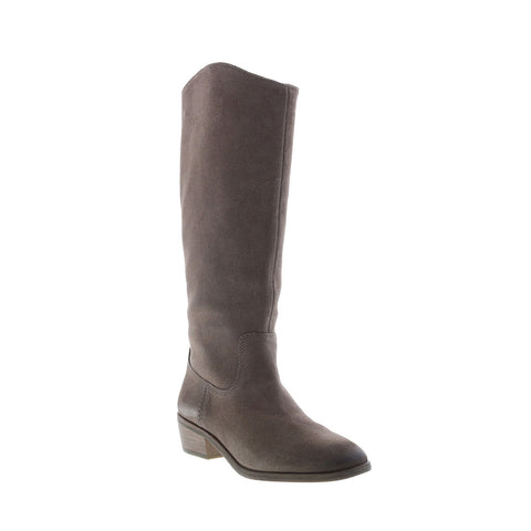 Frye Caden Stitch Tall 70688 Womens Gray Suede Slip On Tall Boots Shoes