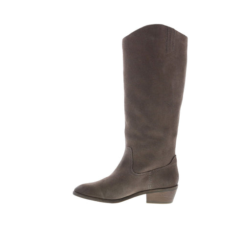 Frye Caden Stitch Tall 70688 Womens Gray Suede Slip On Tall Boots Shoes