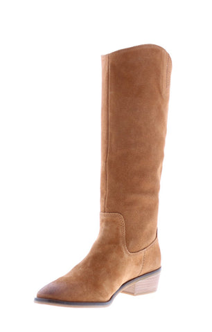 Frye Caden Stitch Tall 70688 Womens Brown Suede Slip On Casual Dress Boots