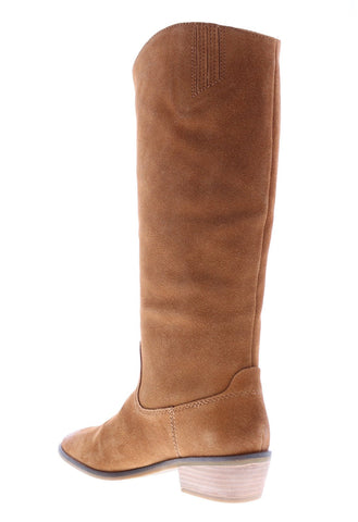 Frye Caden Stitch Tall 70688 Womens Brown Suede Slip On Casual Dress Boots