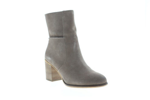 Frye Phoebe Slouch Mid 70689 Womens Gray Suede Slip On Dress Boots
