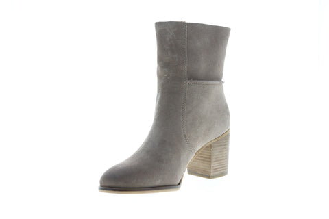Frye Phoebe Slouch Mid 70689 Womens Gray Suede Slip On Dress Boots