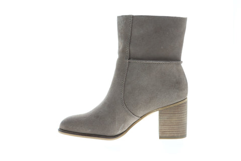Frye Phoebe Slouch Mid 70689 Womens Gray Suede Slip On Dress Boots