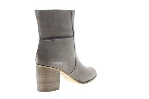 Frye Phoebe Slouch Mid 70689 Womens Gray Suede Slip On Dress Boots