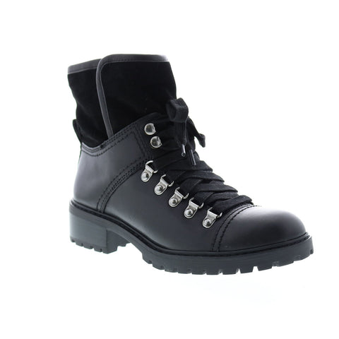 Frye Anise Hiker 70708 Womens Black Leather Lace Up Hiker Boots Shoes