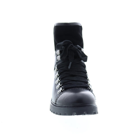Frye Anise Hiker 70708 Womens Black Leather Lace Up Hiker Boots Shoes