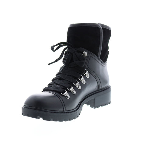 Frye Anise Hiker 70708 Womens Black Leather Lace Up Hiker Boots Shoes