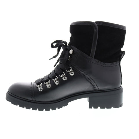 Frye Anise Hiker 70708 Womens Black Leather Lace Up Hiker Boots Shoes