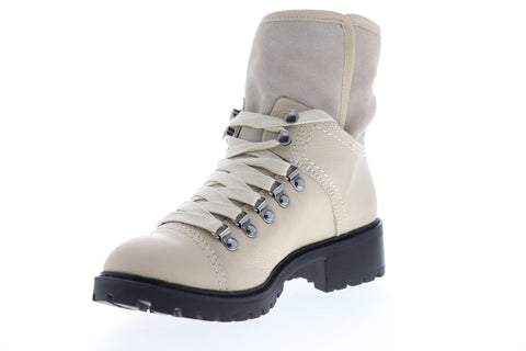 Frye Anise Hiker 70709 Womens White Leather Lace Up Hiker Boots Shoes