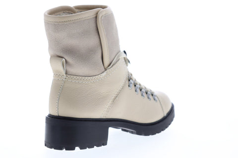 Frye Anise Hiker 70709 Womens White Leather Lace Up Hiker Boots Shoes