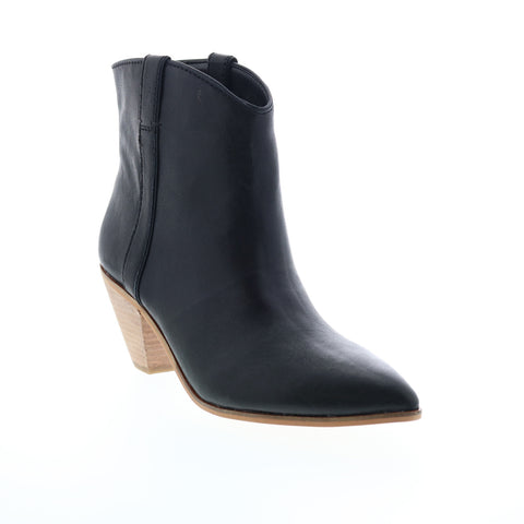 Frye & Co. Maley Pull Tab 70716 Womens Black Leather Ankle & Booties Boots