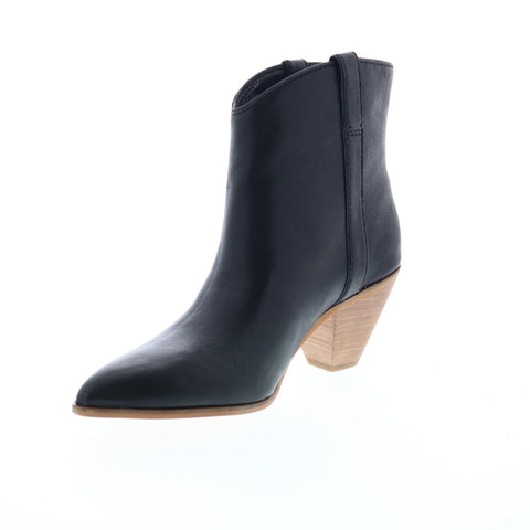 Frye & Co. Maley Pull Tab 70716 Womens Black Leather Ankle & Booties Boots