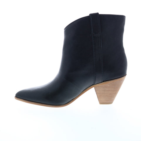 Frye & Co. Maley Pull Tab 70716 Womens Black Leather Ankle & Booties Boots