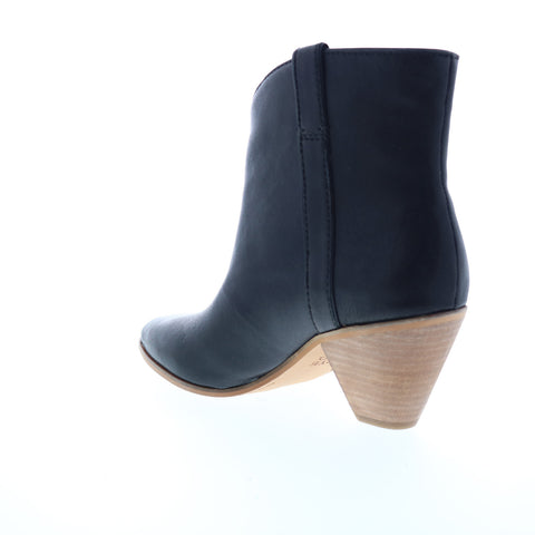 Frye & Co. Maley Pull Tab 70716 Womens Black Leather Ankle & Booties Boots